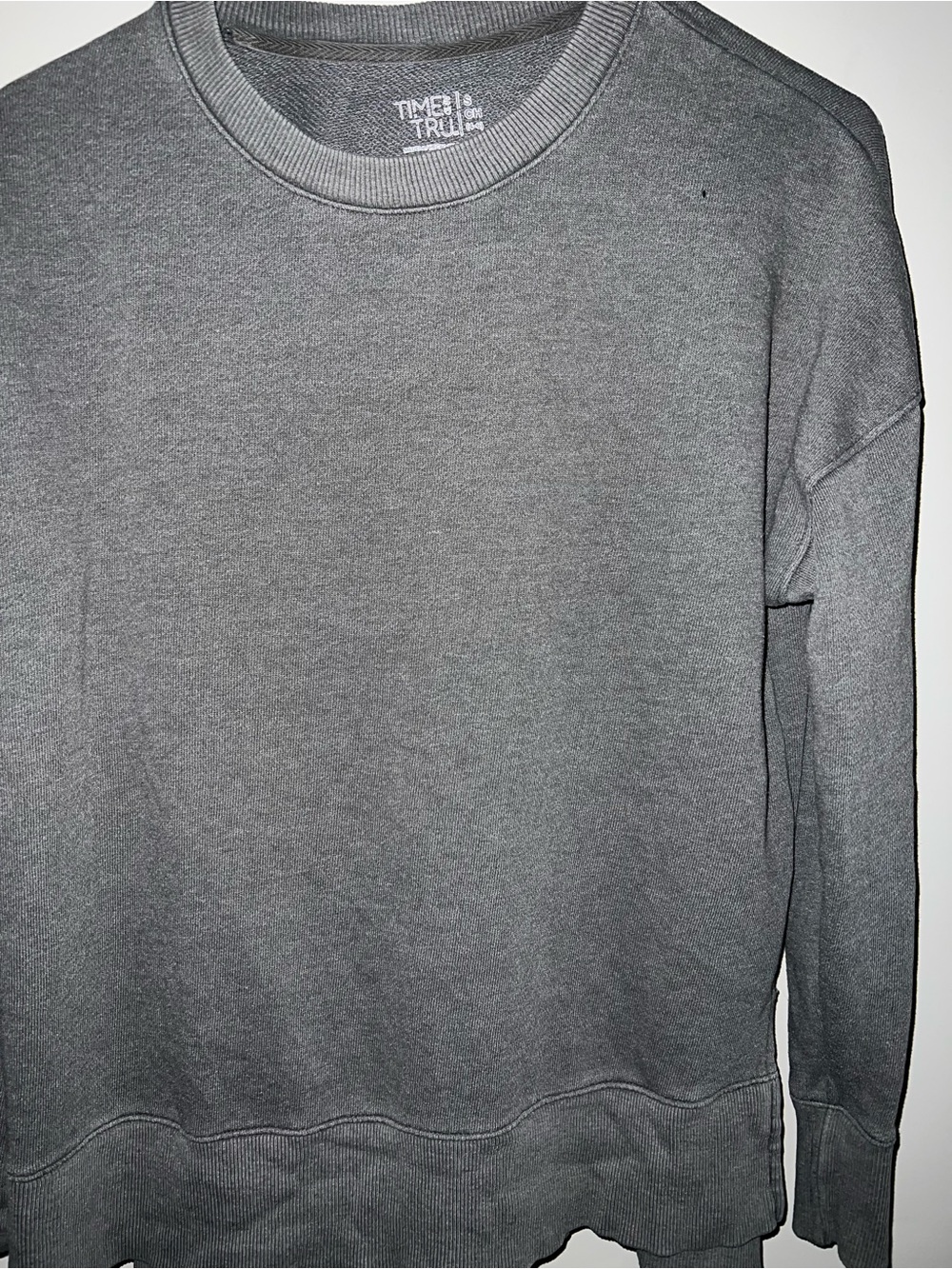 Womens time tru small  Gray Crewneck Sweater